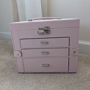 Pink Jewelry Box With Travel Case